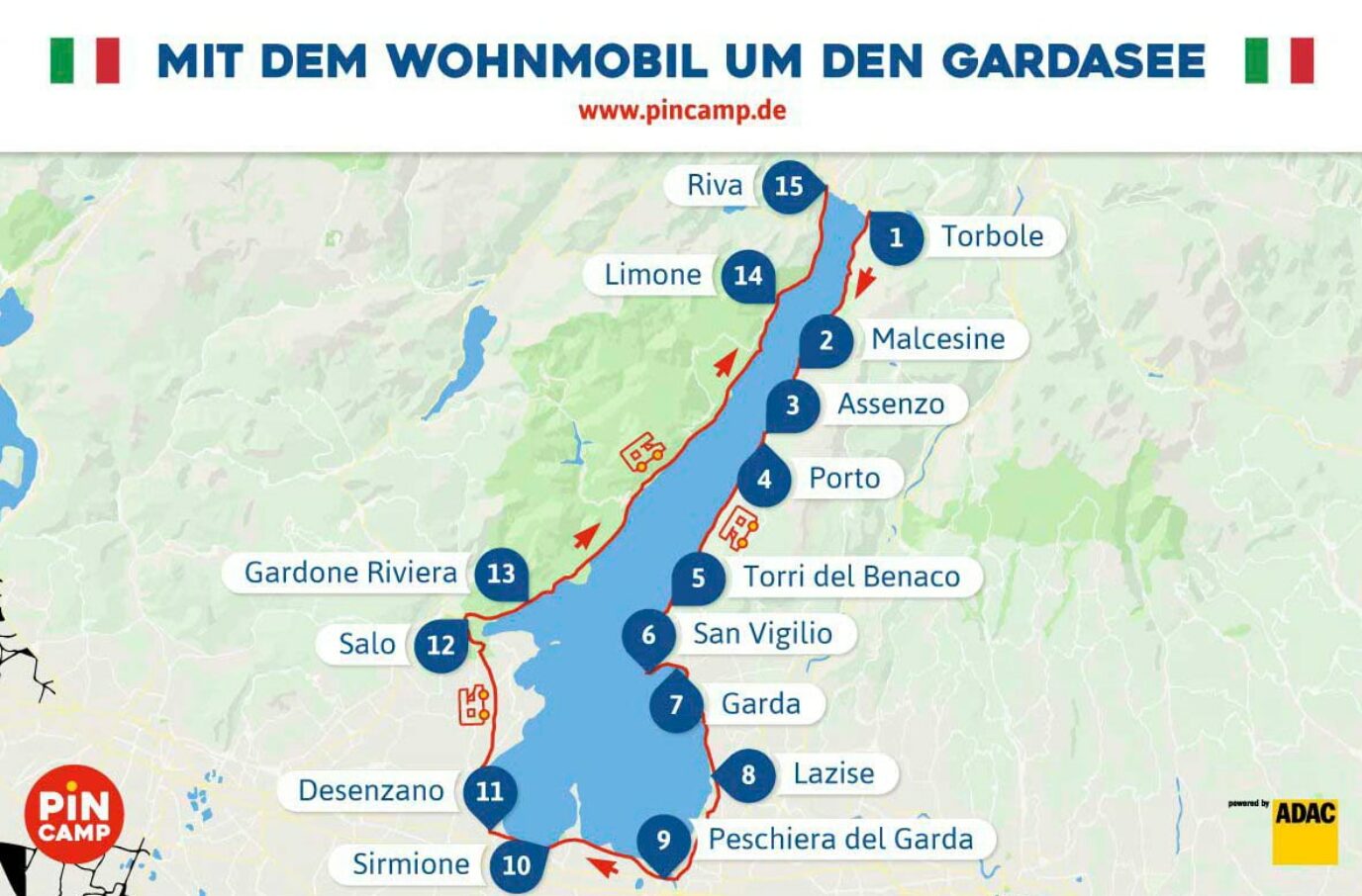 Rundreise mit dem Wohnmobil – Die schönsten Orte am Gardasee | PiNCAMP